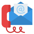 ícono de un teléfono y un sobre representando un correo electrónico