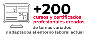 +200 cursos y certificados profesionales creados